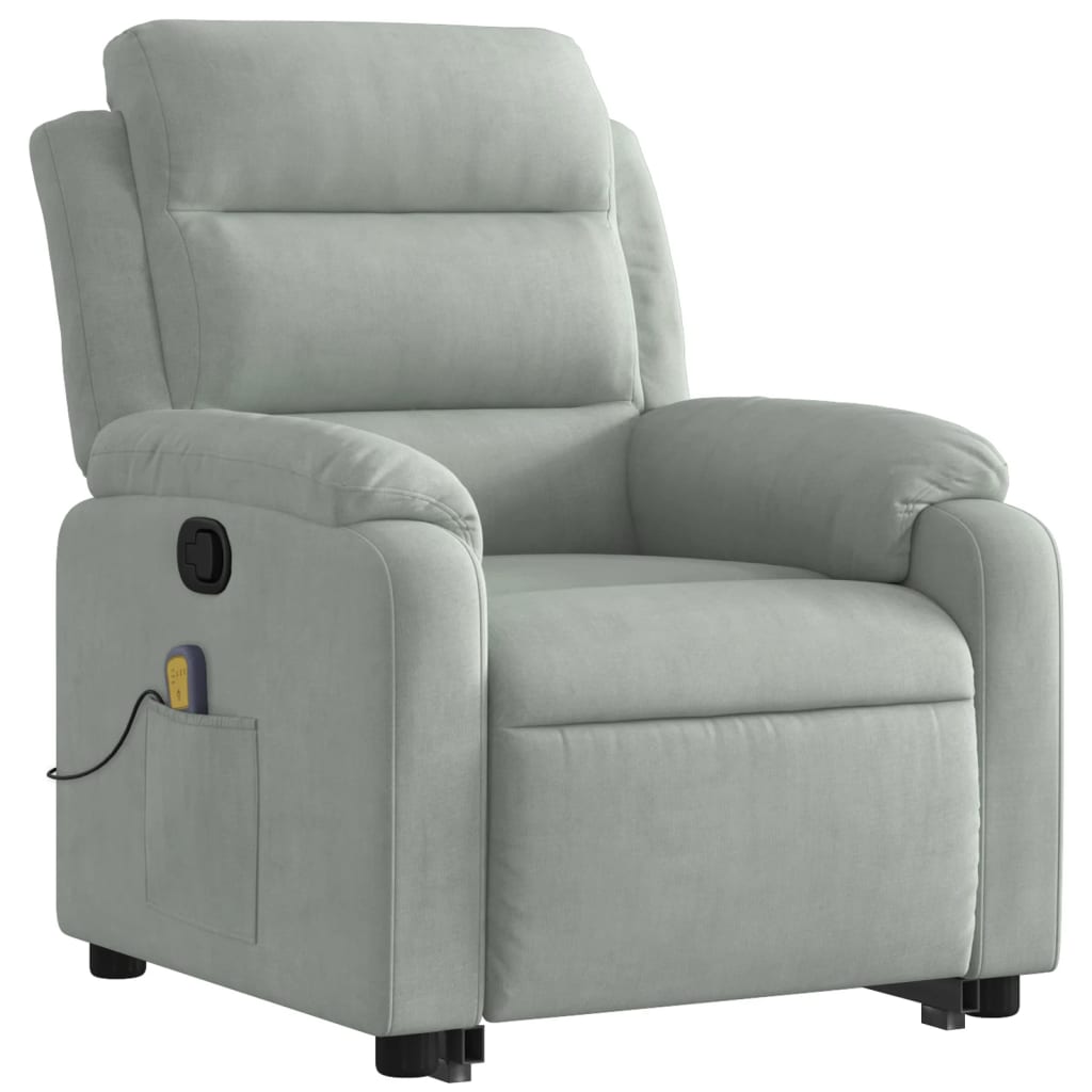 Fauteuil de massage inclinable Gris clair Velours - XIOS