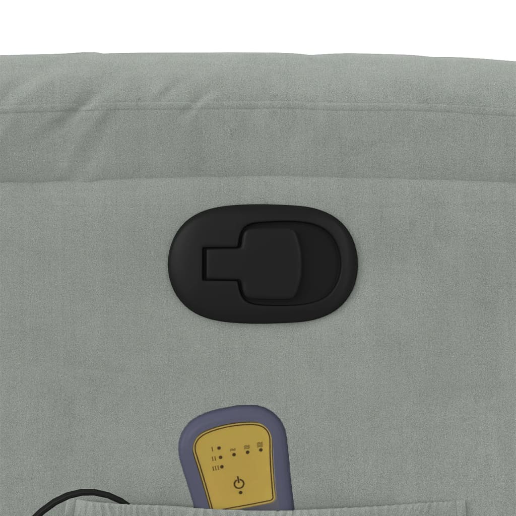 Fauteuil de massage inclinable Gris clair Velours - XIOS