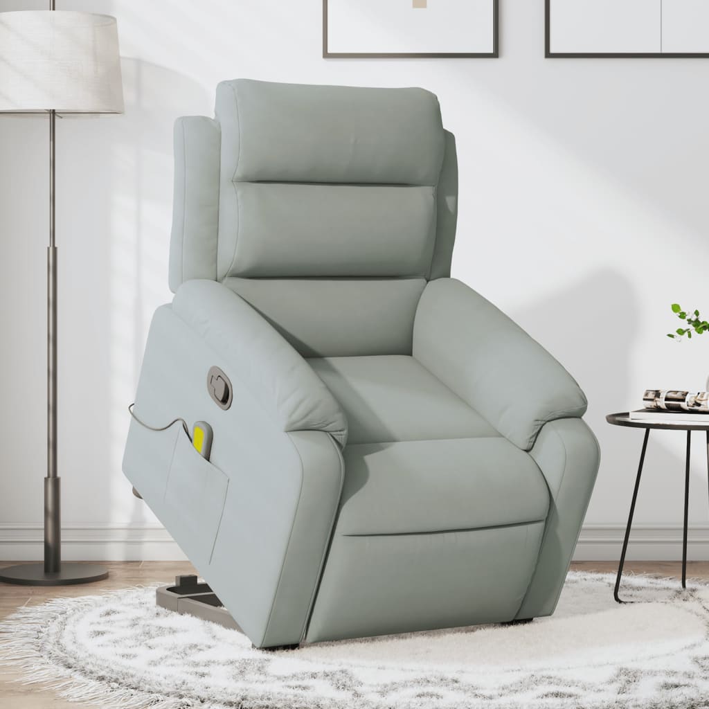 Fauteuil de massage inclinable Gris clair Velours - XIOS