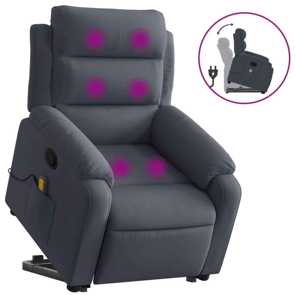 Fauteuil de massage inclinable Gris foncé Velours - XIOS