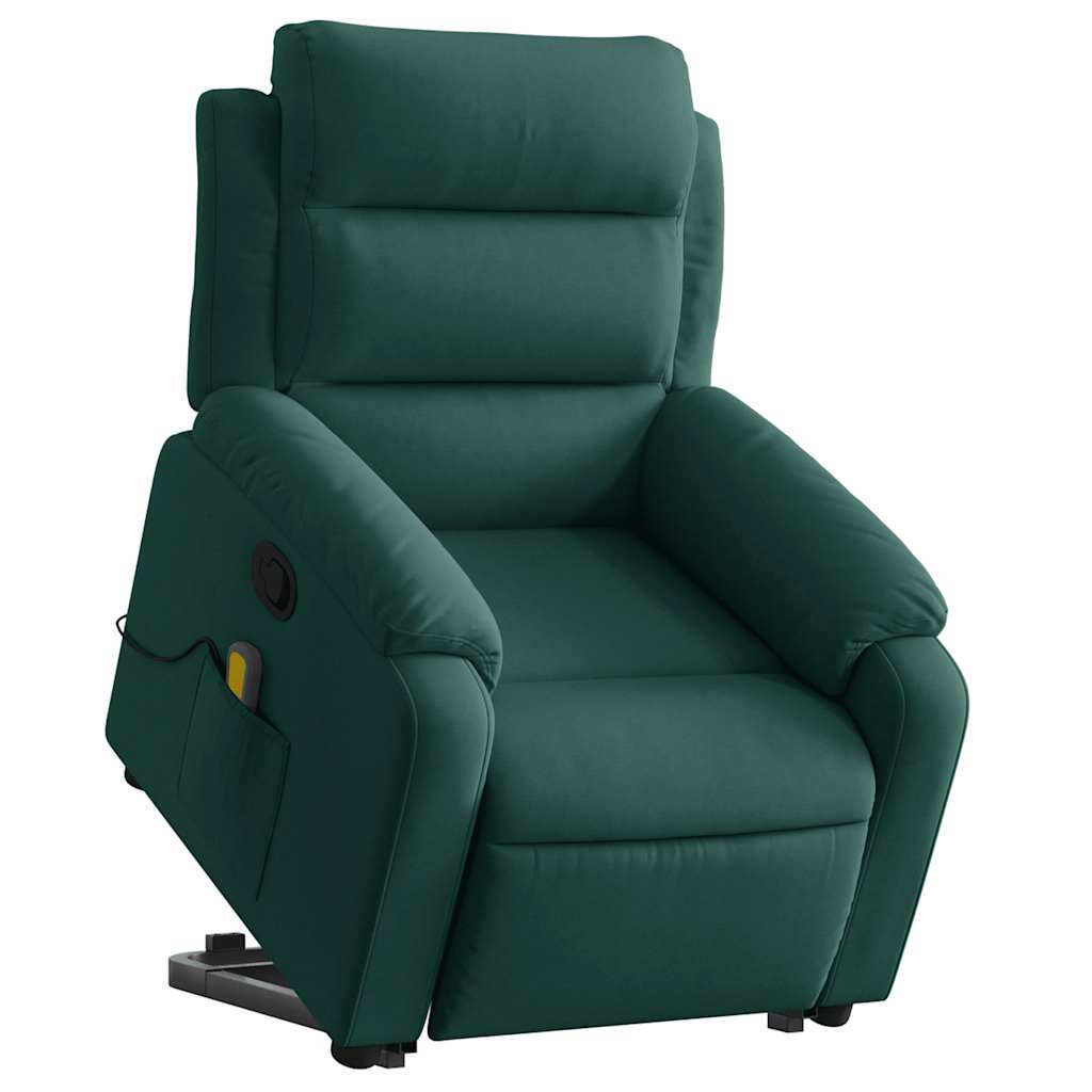 Fauteuil de massage inclinable Vert foncé Velours - XIOS
