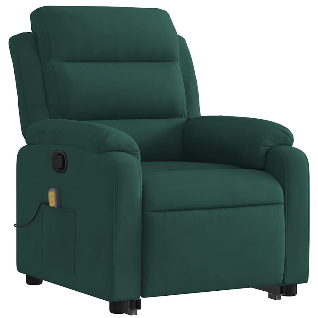 Fauteuil de massage inclinable Vert foncé Velours - XIOS
