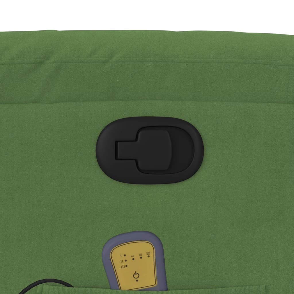 Fauteuil de massage inclinable Vert clair Velours