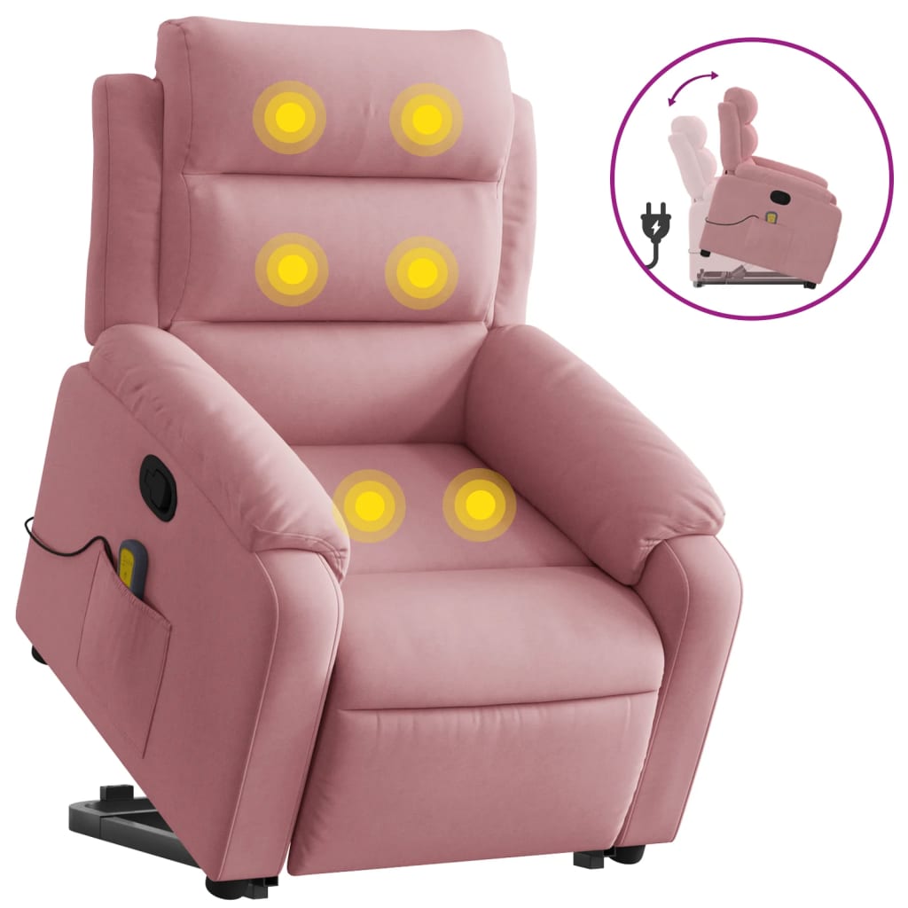 Fauteuil de massage inclinable Rose Velours - XIOS