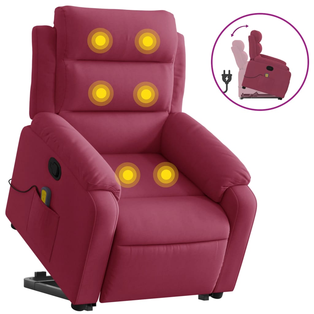 Fauteuil de massage inclinable Rouge bordeaux Velours - XIOS
