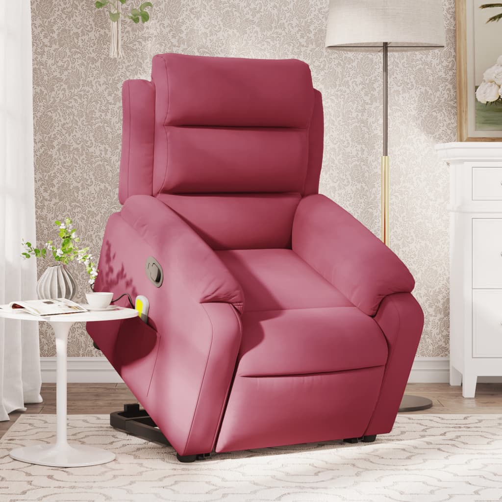 Fauteuil de massage inclinable Rouge bordeaux Velours - XIOS