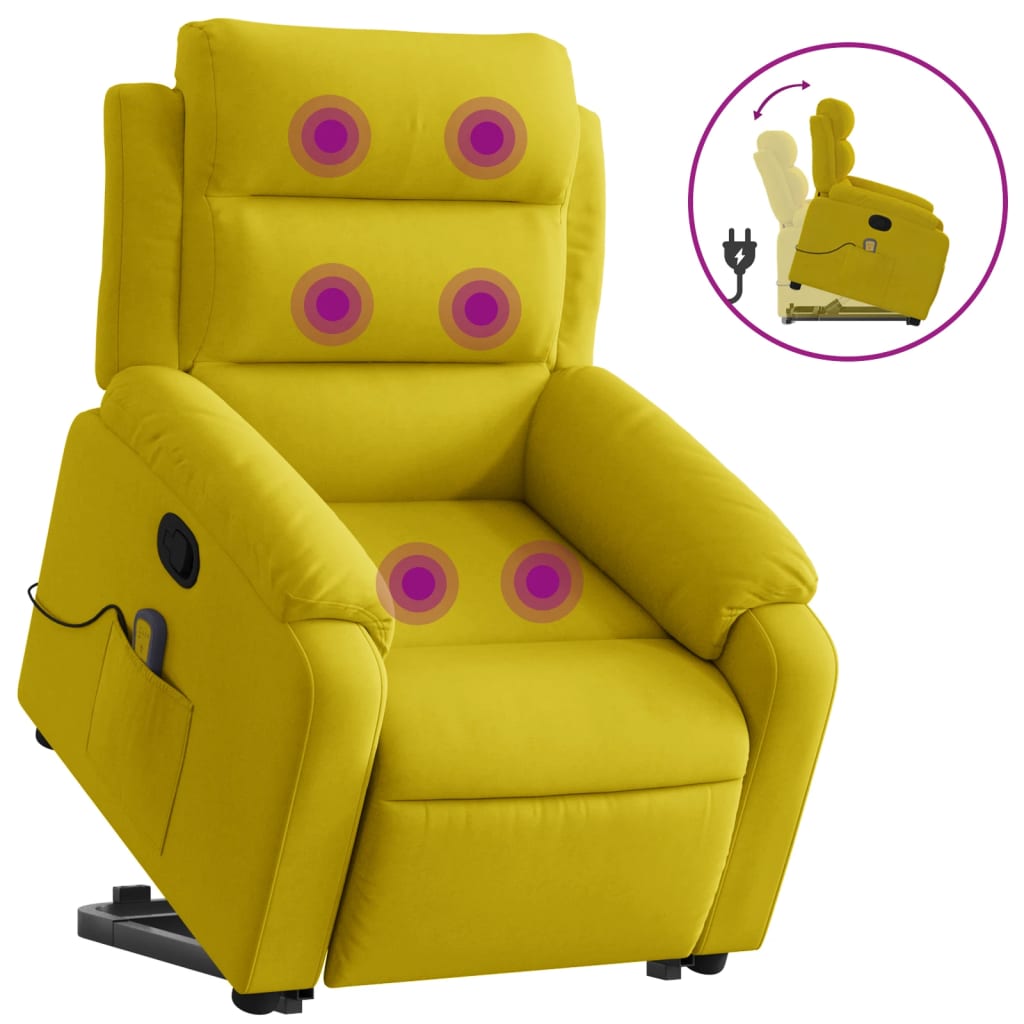 Fauteuil de massage inclinable Jaune Velours - XIOS