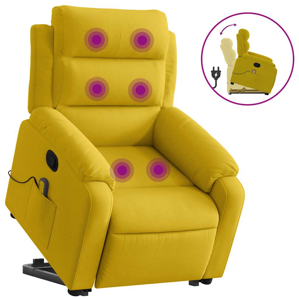 Fauteuil de massage inclinable Jaune Velours
