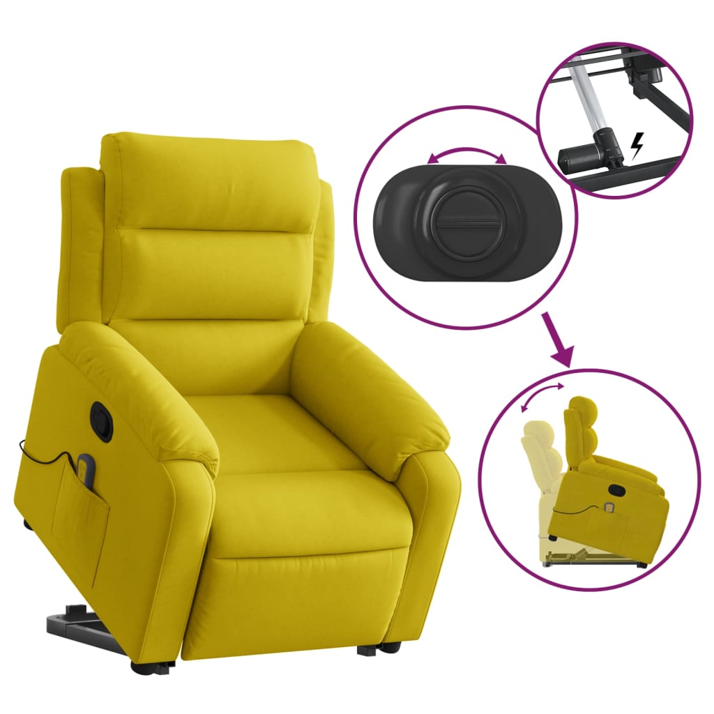 Fauteuil de massage inclinable Jaune Velours - XIOS