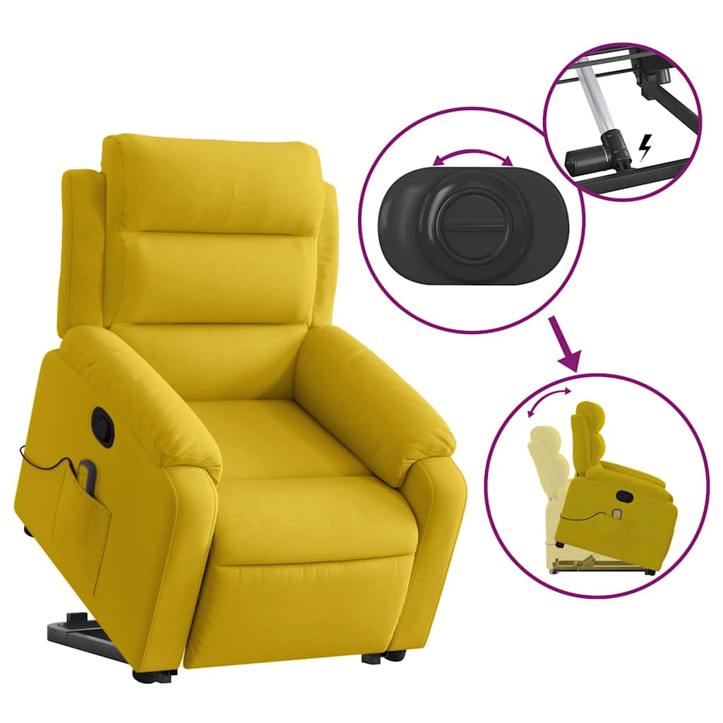 Fauteuil de massage inclinable Jaune Velours - XIOS