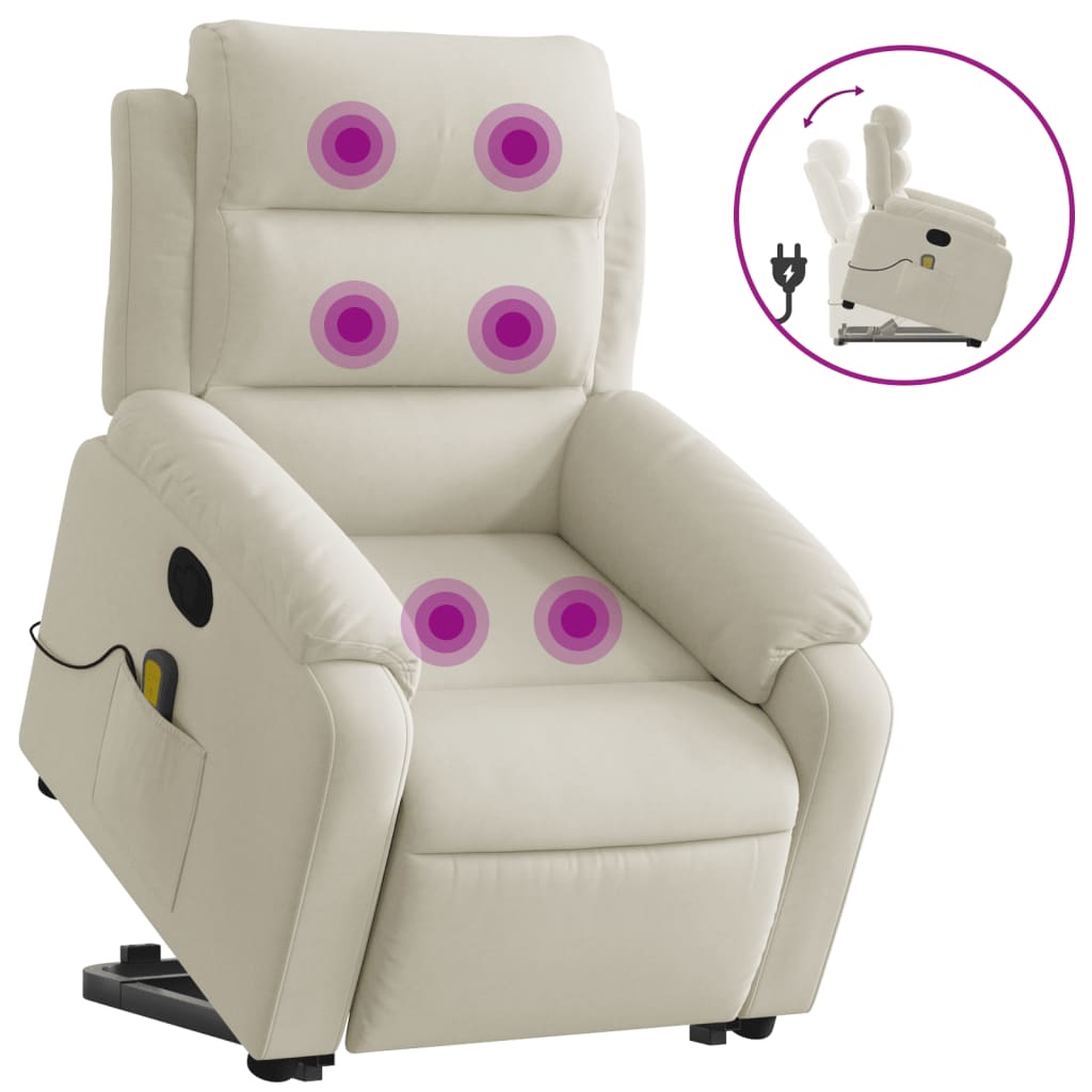Fauteuil de massage inclinable Crème Velours - XIOS
