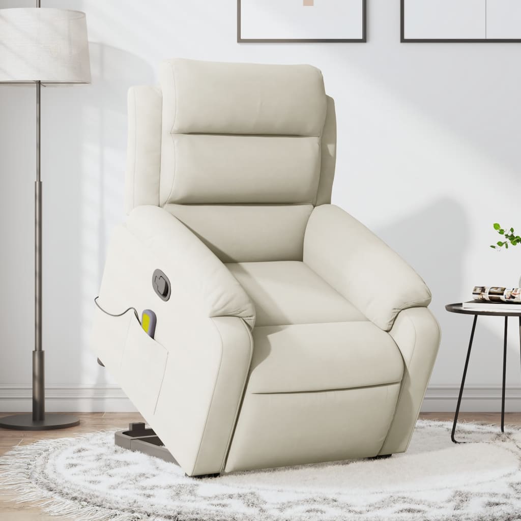 Fauteuil de massage inclinable Crème Velours - XIOS