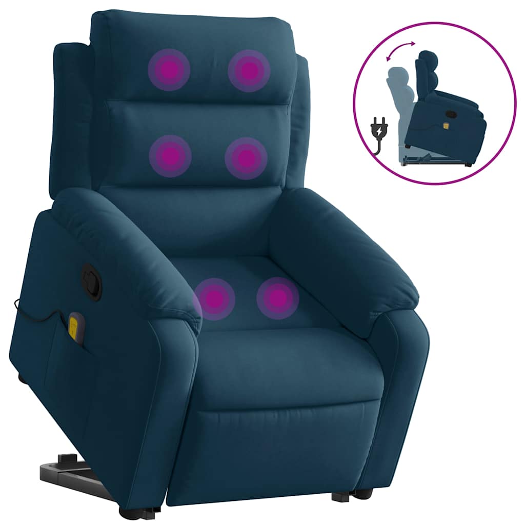 Fauteuil de massage inclinable Bleu Velours - XIOS