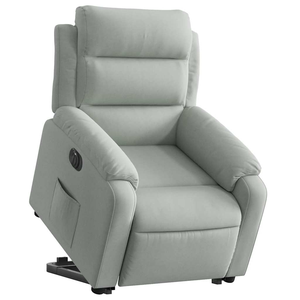 Fauteuil inclinable électrique gris clair velours - XIOS