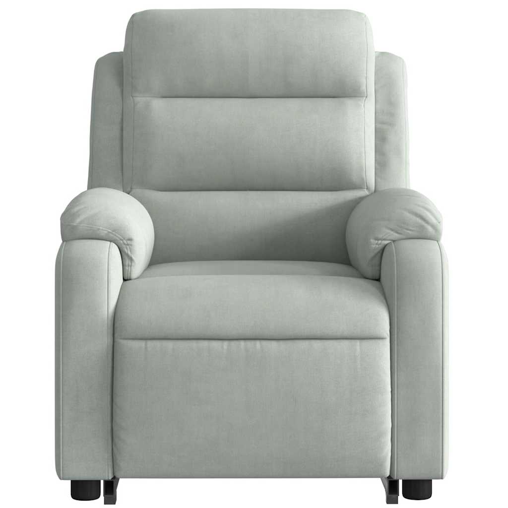 Fauteuil inclinable électrique gris clair velours - XIOS
