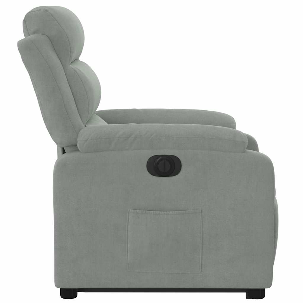 Fauteuil inclinable électrique gris clair velours - XIOS