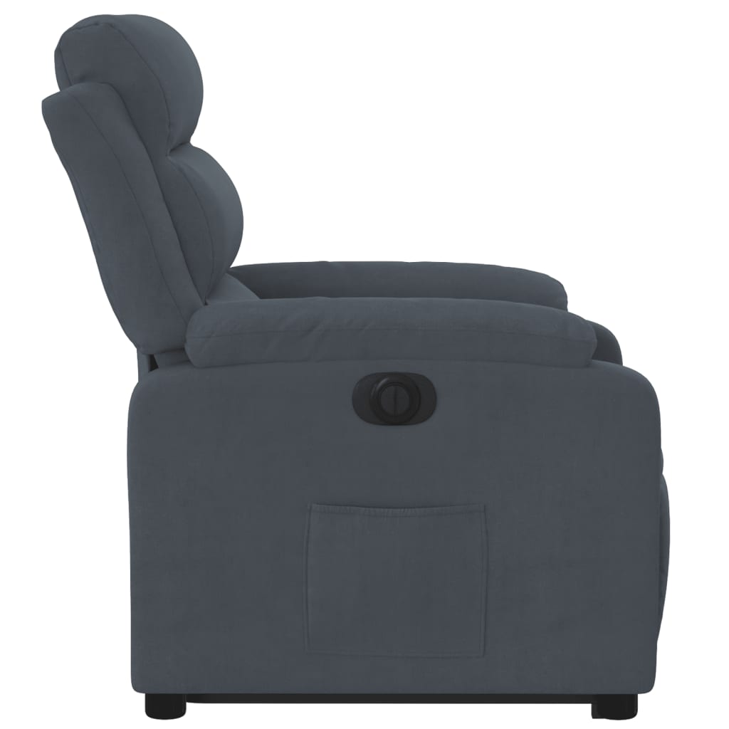 Fauteuil inclinable électrique gris foncé velours - XIOS
