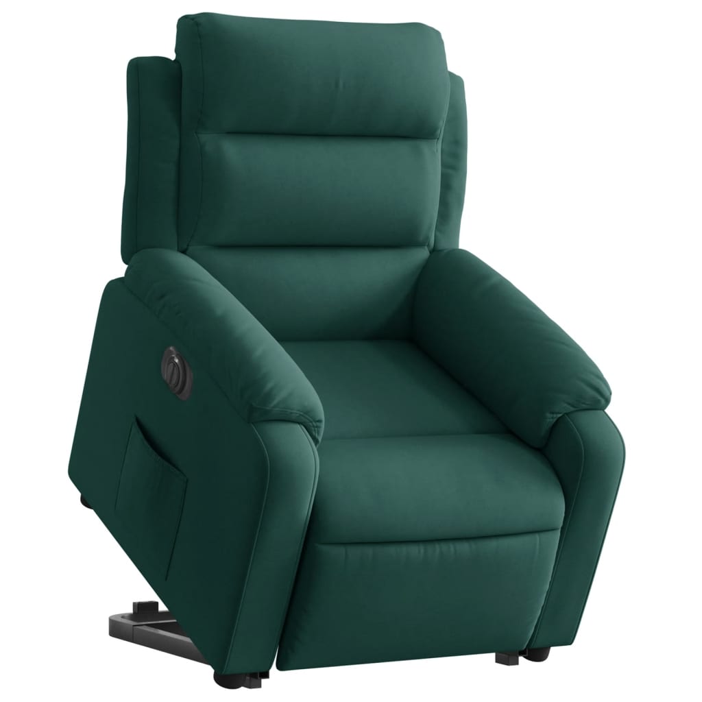 Fauteuil inclinable électrique vert foncé velours - XIOS