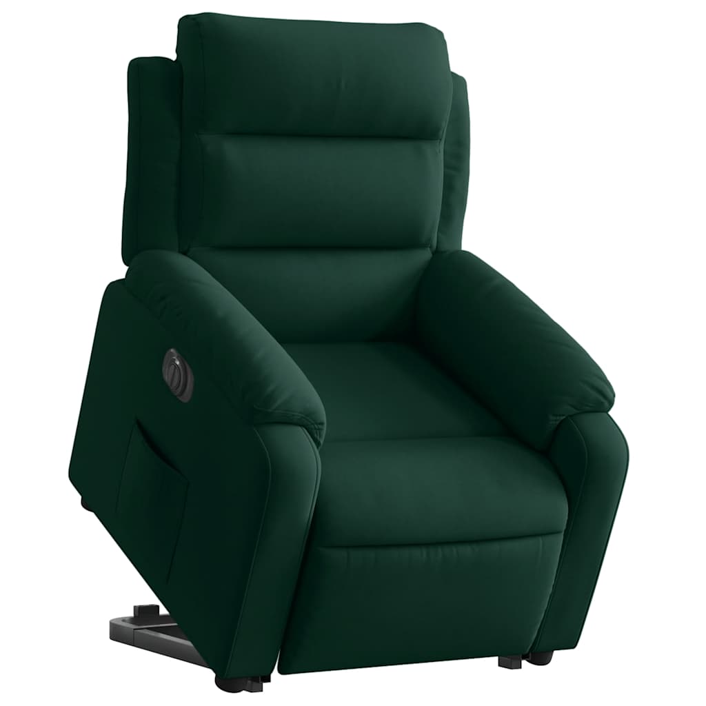 Fauteuil inclinable électrique vert foncé velours - XIOS