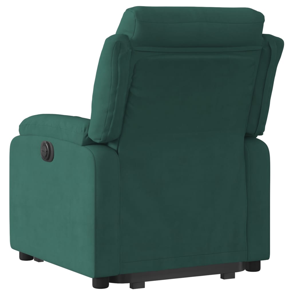 Fauteuil inclinable électrique vert foncé velours - XIOS