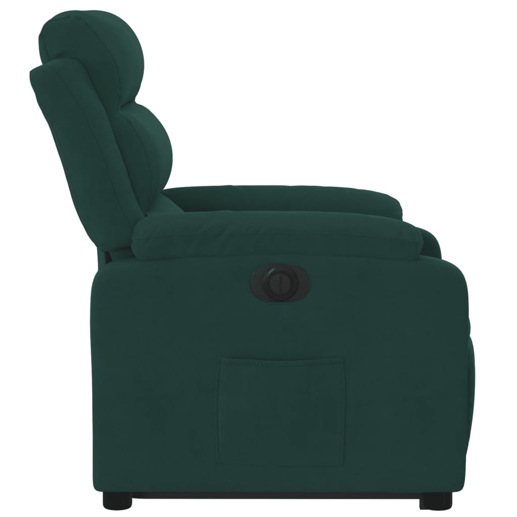 Fauteuil inclinable électrique vert foncé velours - XIOS
