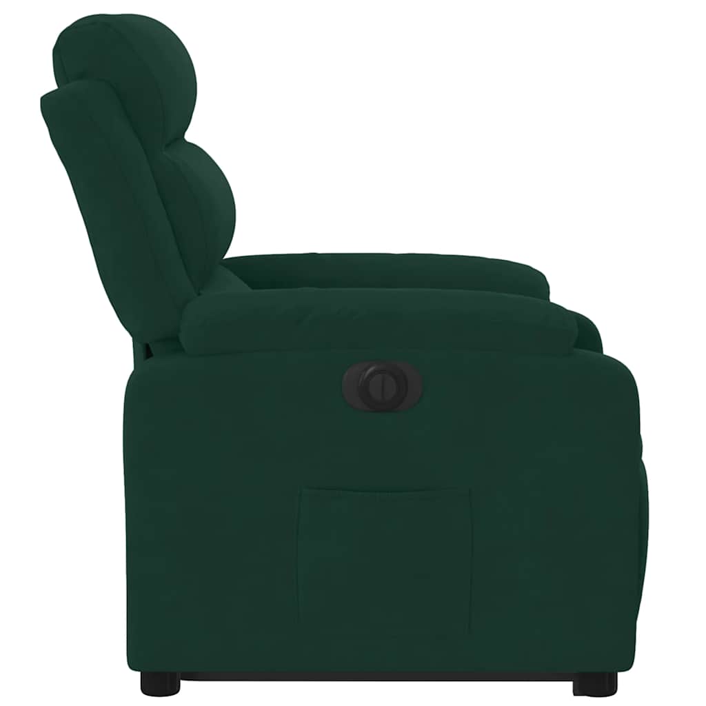 Fauteuil inclinable électrique vert foncé velours - XIOS