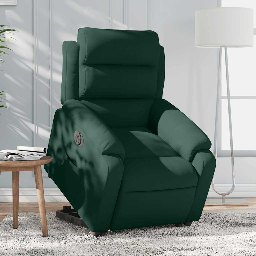 Fauteuil inclinable électrique vert foncé velours - XIOS