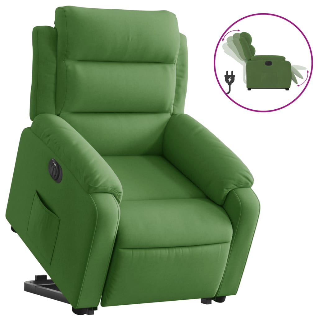 Fauteuil inclinable électrique vert clair velours