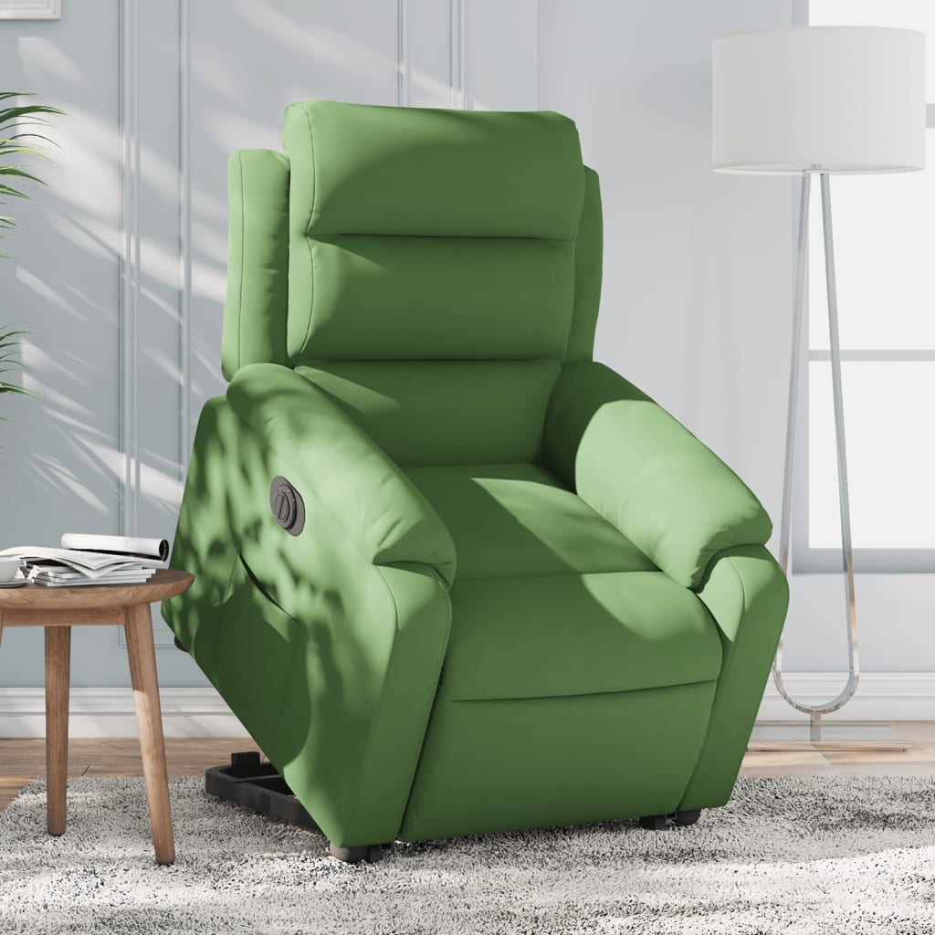 Fauteuil inclinable électrique vert clair velours