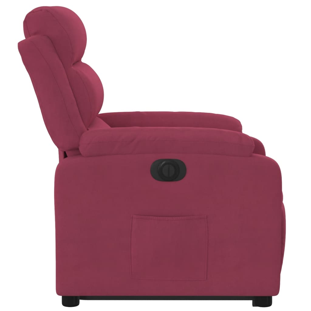 Fauteuil inclinable électrique rouge bordeaux velours - XIOS
