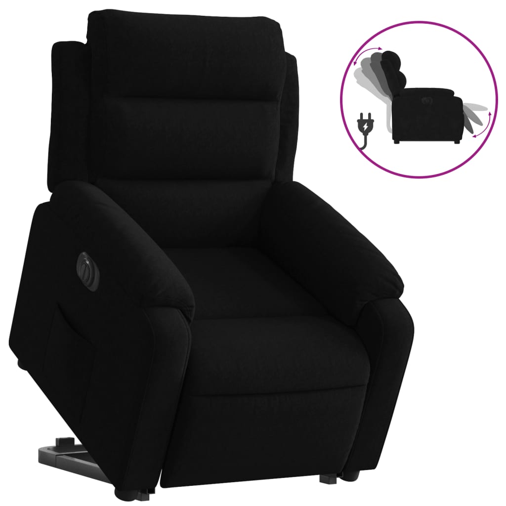 Fauteuil inclinable électrique noir velours - XIOS