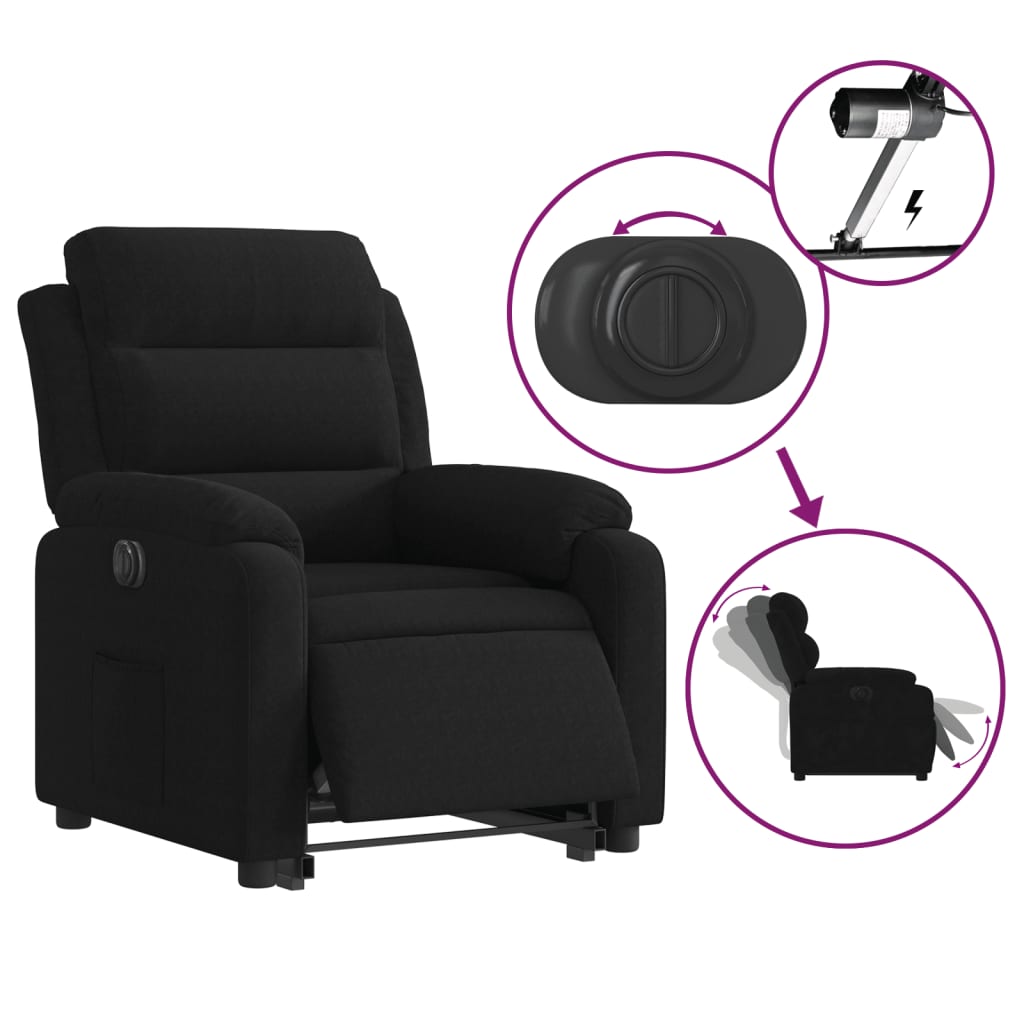 Fauteuil inclinable électrique noir velours - XIOS
