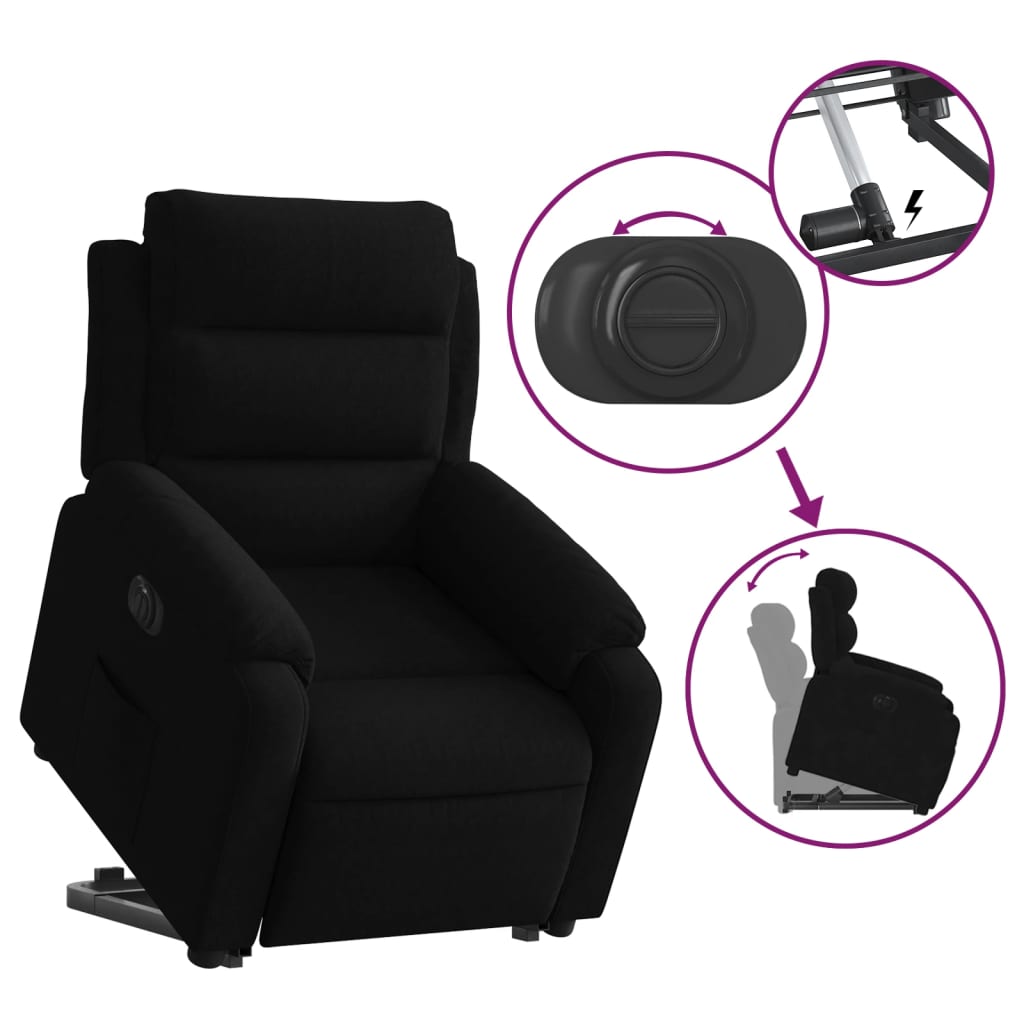 Fauteuil inclinable électrique noir velours - XIOS