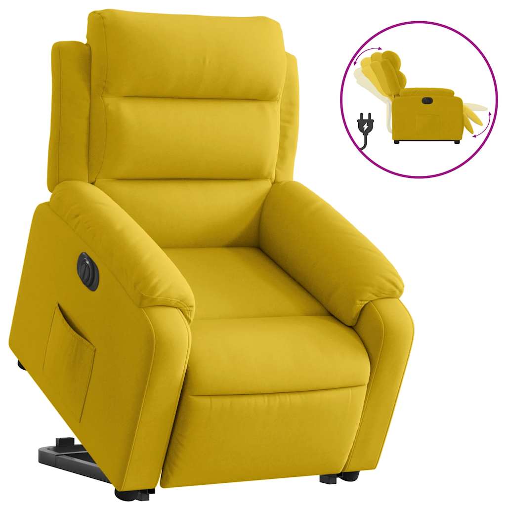 Fauteuil inclinable électrique jaune Velours