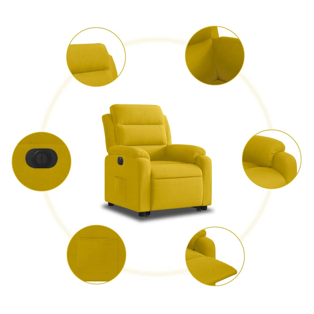 Fauteuil inclinable électrique jaune Velours - XIOS