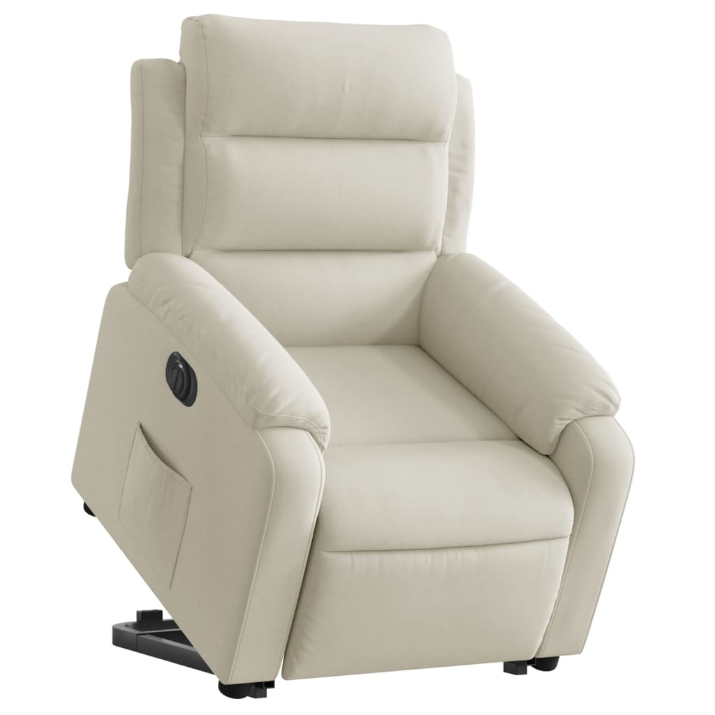 Fauteuil inclinable électrique crème velours - XIOS