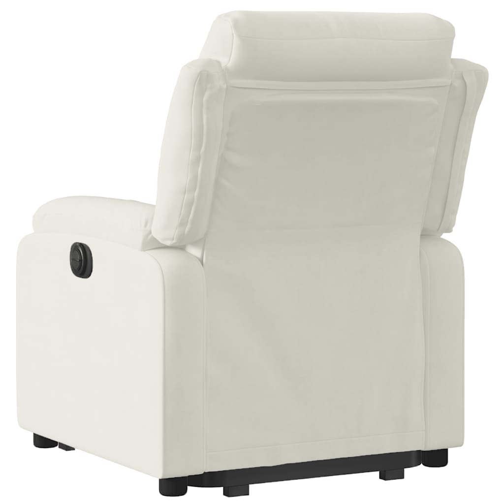 Fauteuil inclinable électrique crème velours - XIOS