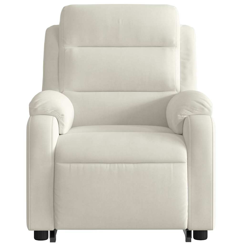 Fauteuil inclinable électrique crème velours - XIOS