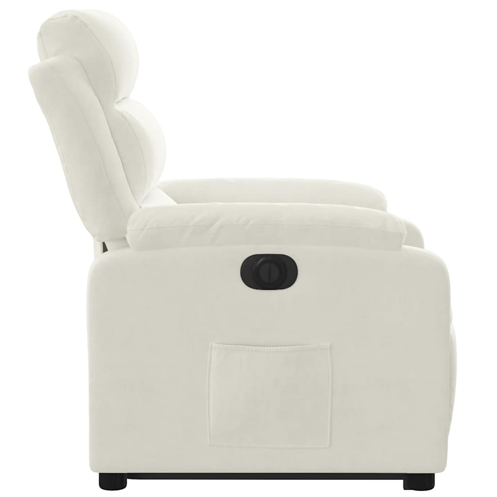 Fauteuil inclinable électrique crème velours - XIOS