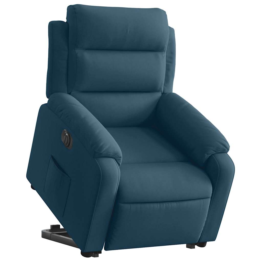 Fauteuil inclinable électrique bleu velours - XIOS