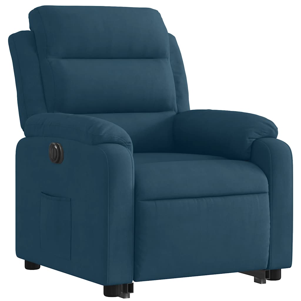 Fauteuil inclinable électrique bleu velours - XIOS