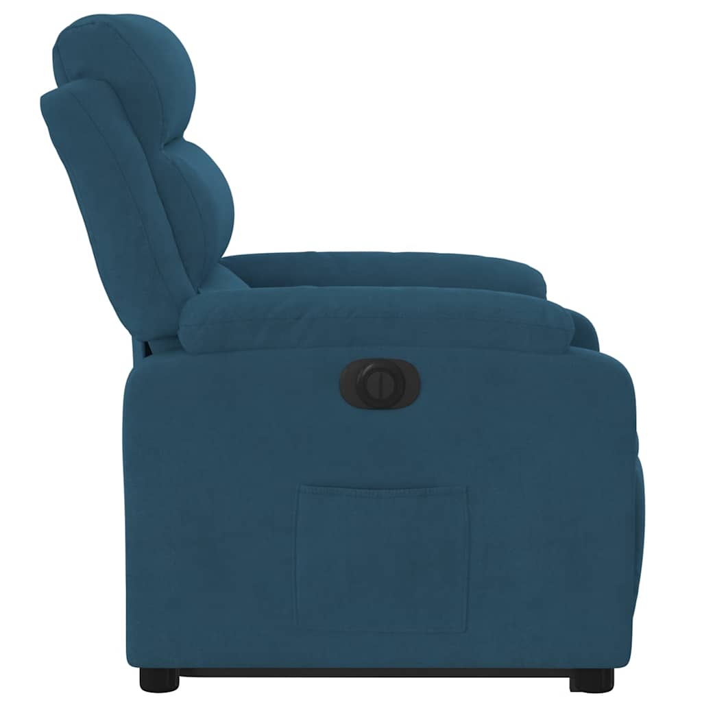 Fauteuil inclinable électrique bleu velours - XIOS
