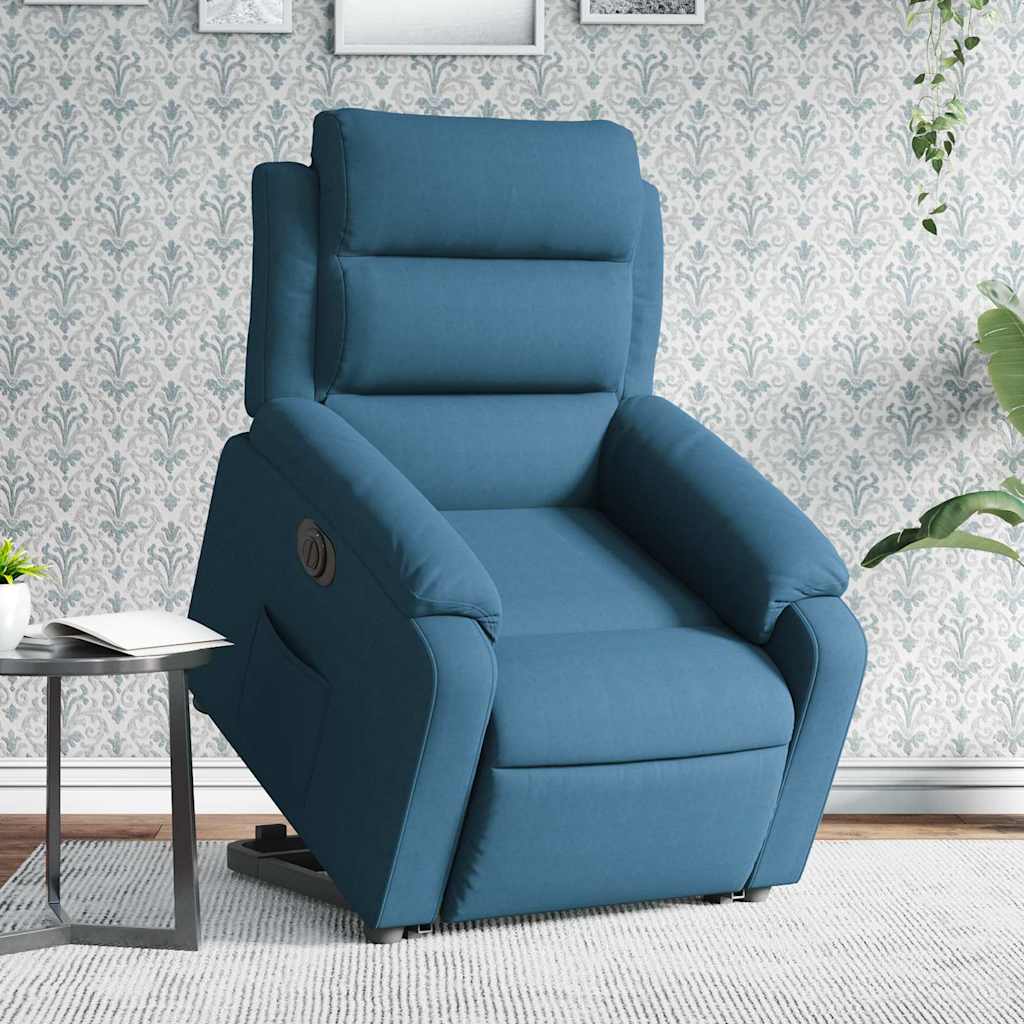 Fauteuil inclinable électrique bleu velours - XIOS