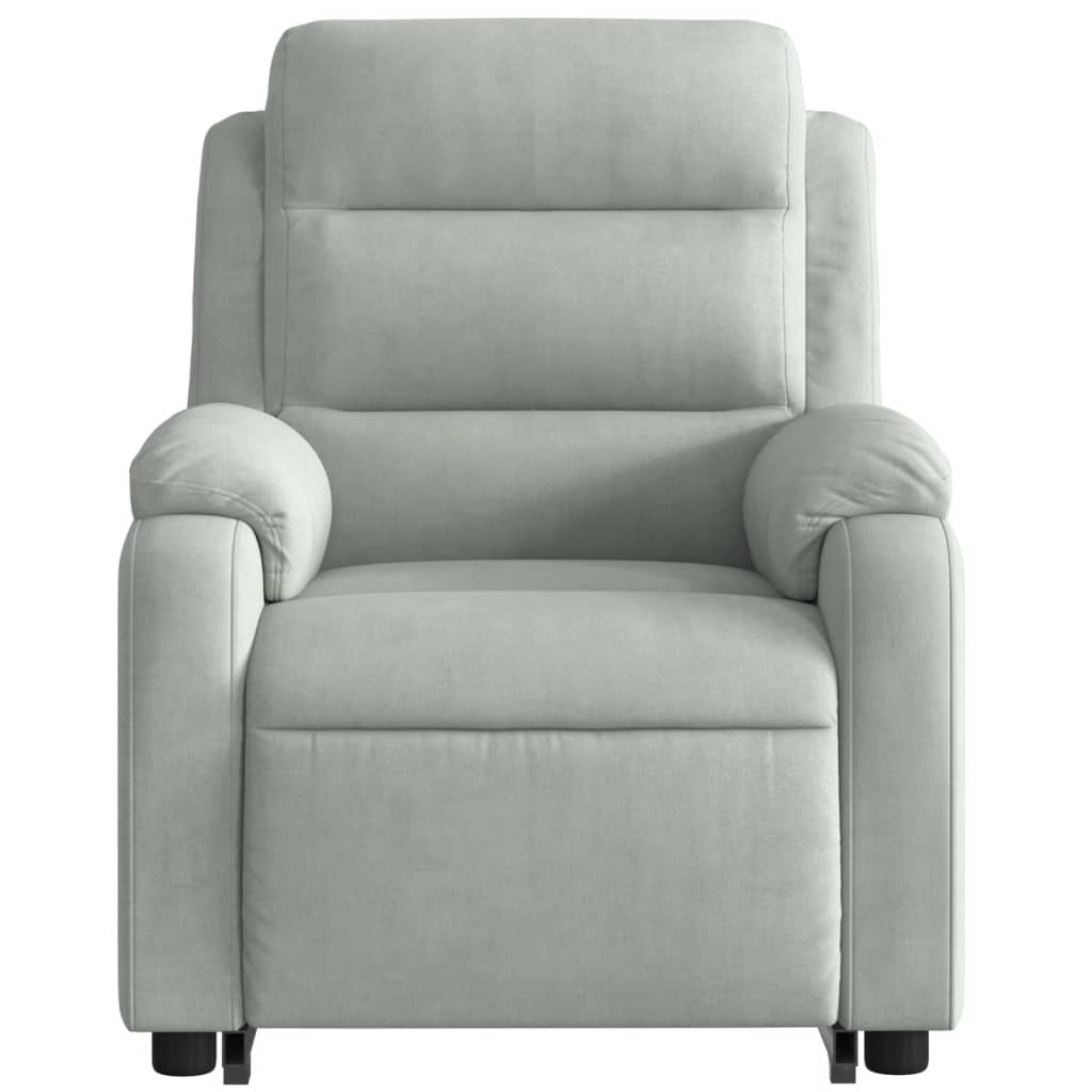 Fauteuil inclinable de massage électrique gris clair velours - XIOS