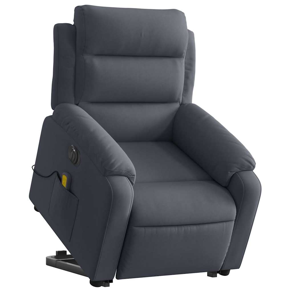 Fauteuil inclinable de massage électrique gris foncé velours - XIOS