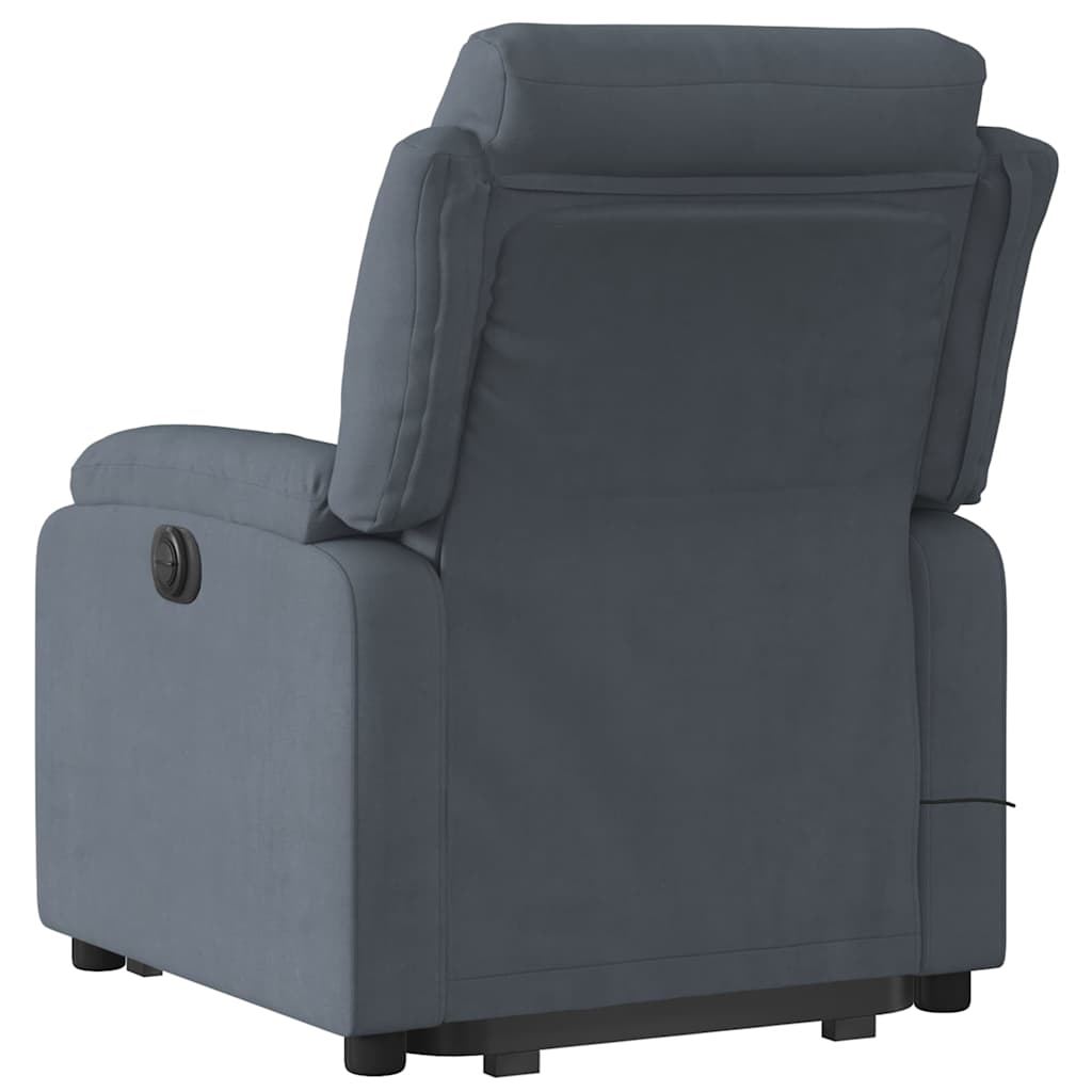Fauteuil inclinable de massage électrique gris foncé velours - XIOS