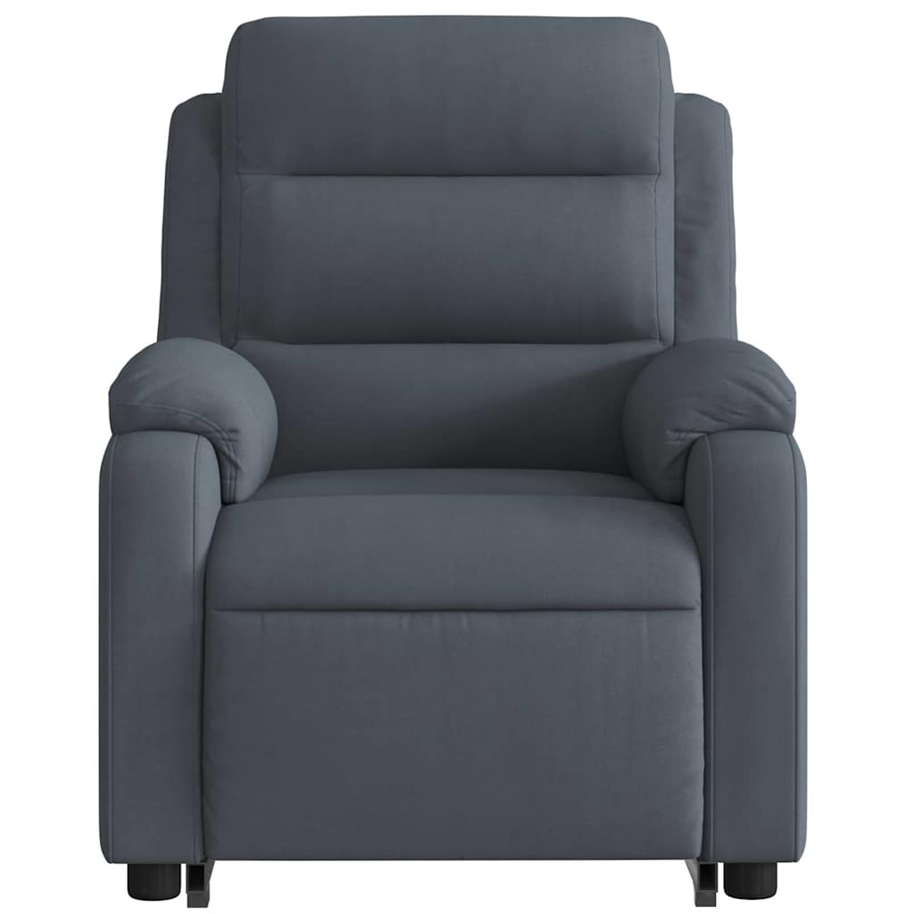 Fauteuil inclinable de massage électrique gris foncé velours - XIOS