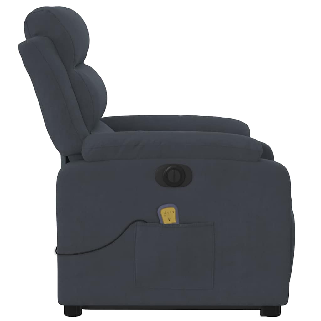Fauteuil inclinable de massage électrique gris foncé velours - XIOS