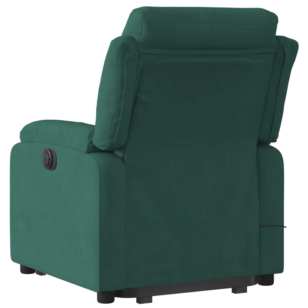 Fauteuil inclinable de massage électrique vert foncé velours - XIOS