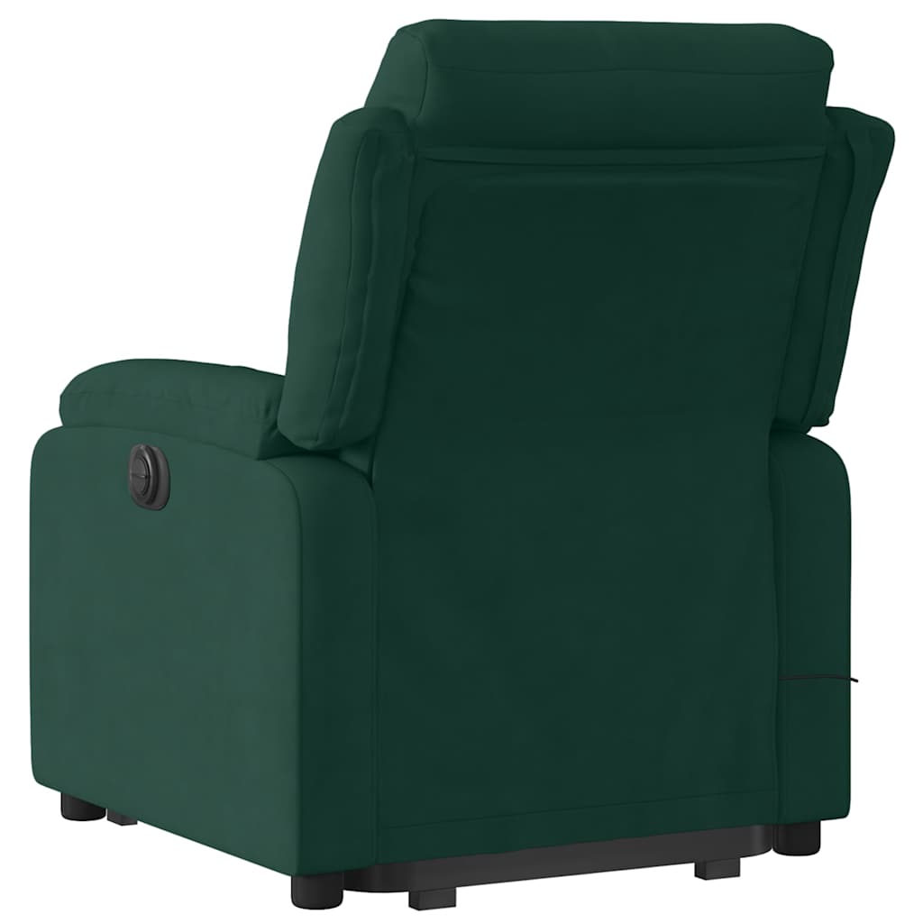 Fauteuil inclinable de massage électrique vert foncé velours - XIOS